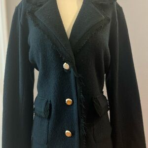 Channely tweedlike Forrest green jacket by DkNY